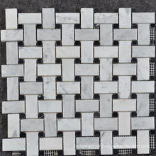 Customized Design Rectangle Marble Mosaic Thassos Basketweave Tile